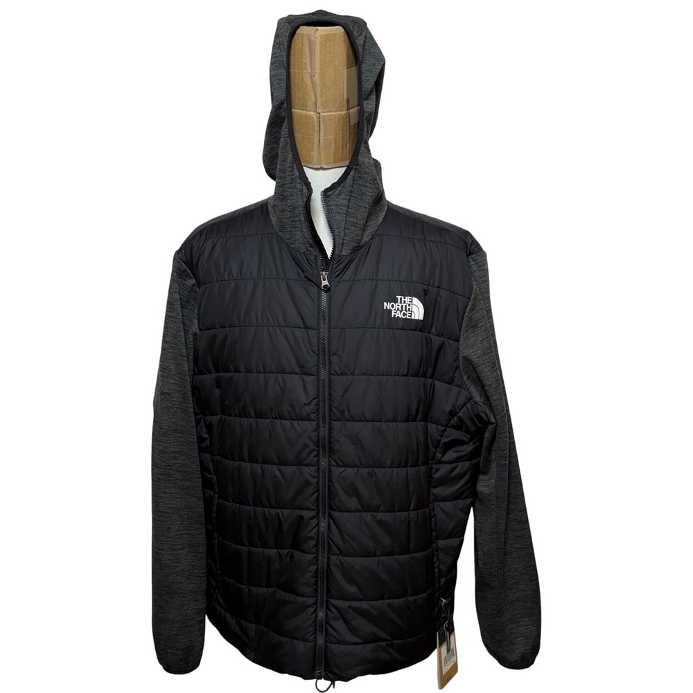 NEW The North Face Hoodie Men 3XL Black Flare Hybrid Full Zip Puffer Jacket Coat